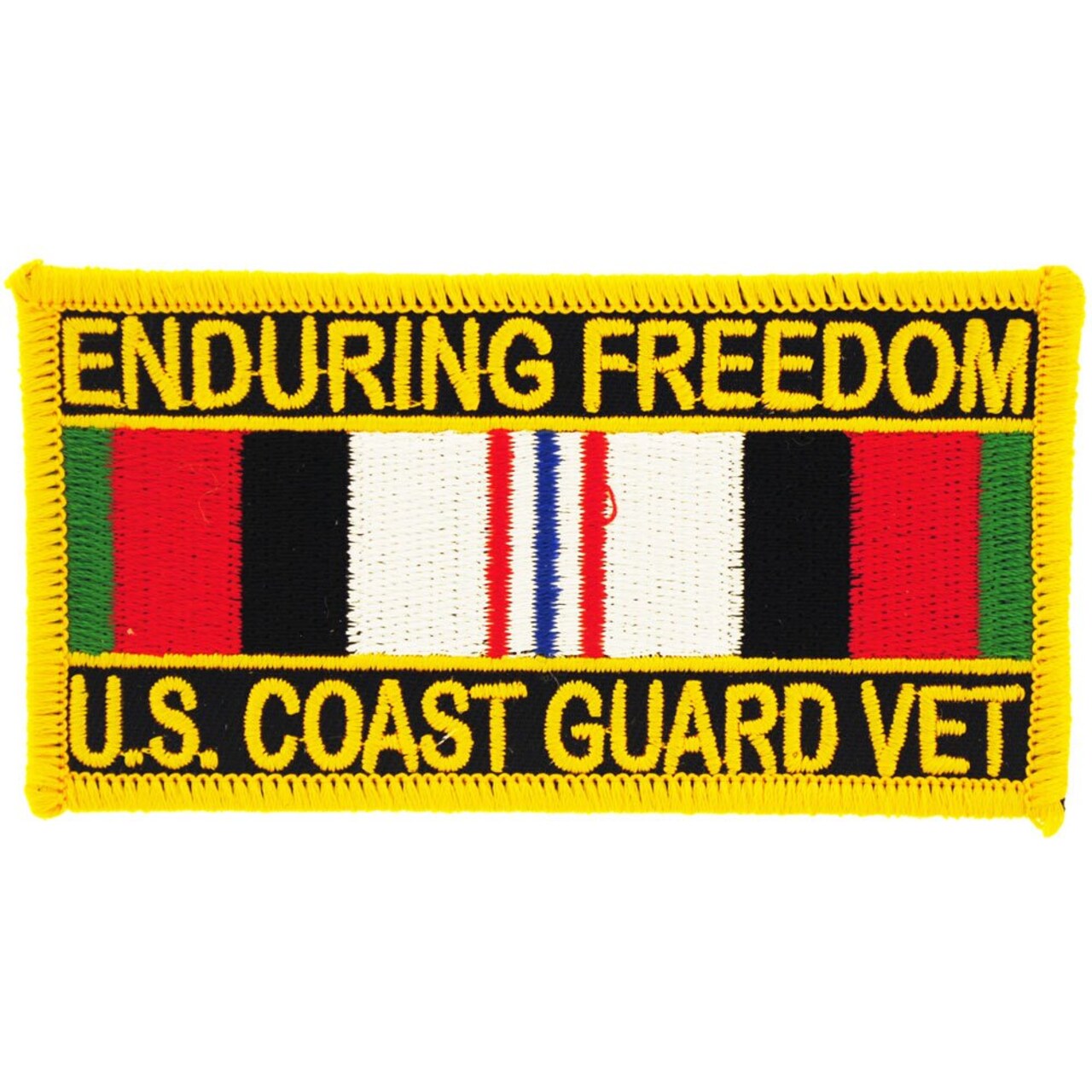 Eagle Emblems Patch-Enduring Freedom US Coast Guard Service Ribbon (4&#x22;X2-1/8&#x22;)